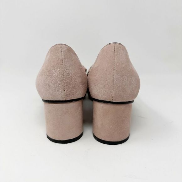 Gucci Pink Heeled Loafers with Gold Accent - Picture 4 of 14